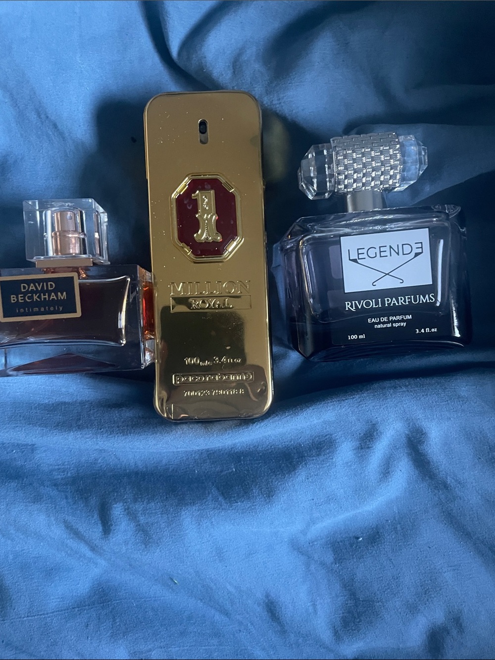 DAVID BECKHAM & 1 MILLION & RIVOLI PARFUMS Fragrance Trio - Gold, Black, Clear